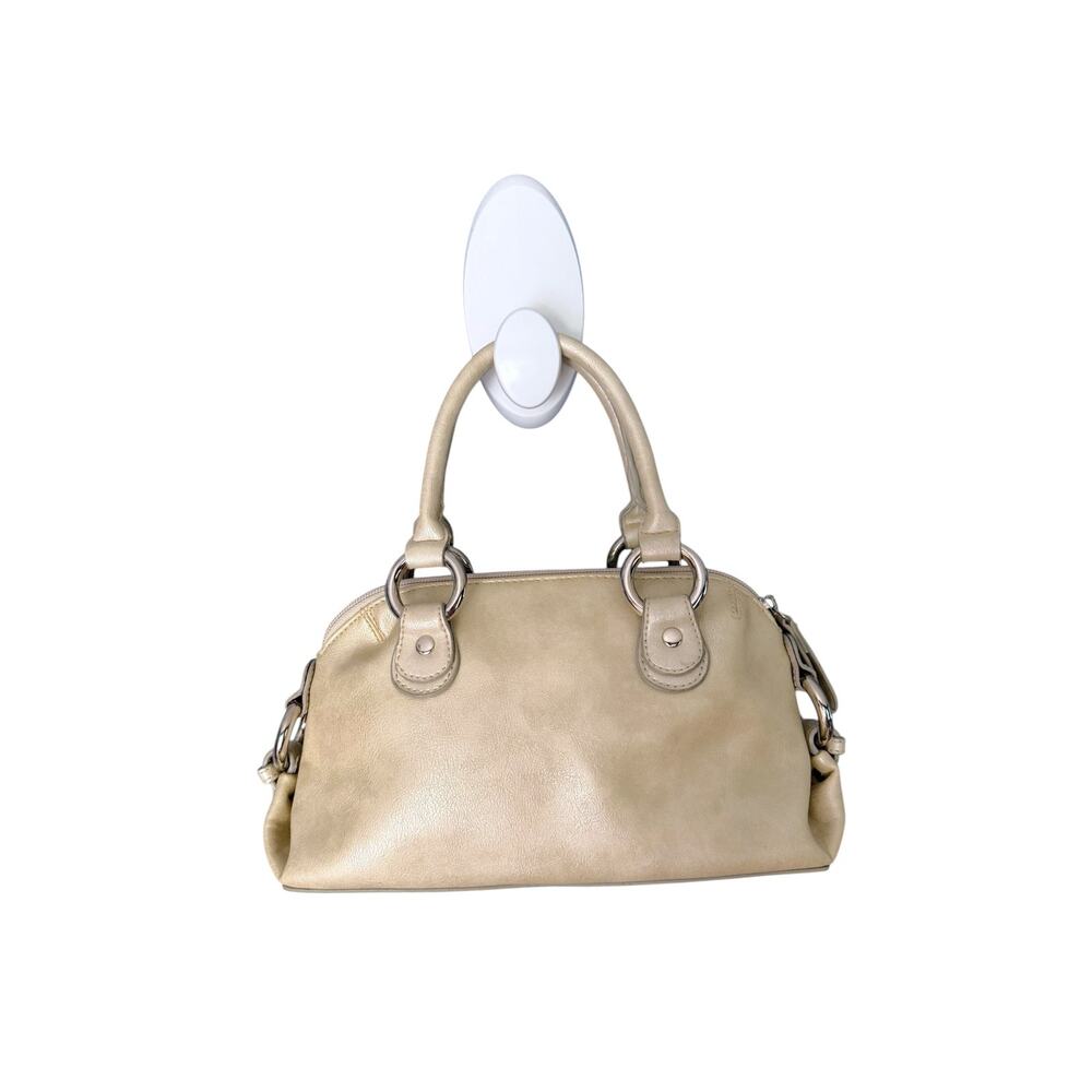 Tommy Hilfiger Small Champagne Metallic Satchel Handbag Y2K Pink Lining
